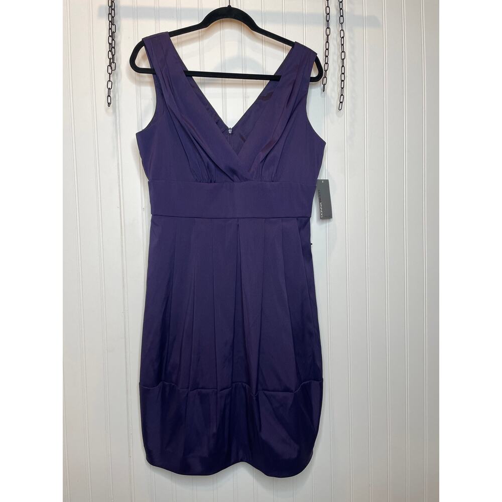 NWT Donna Ricco Dress Purple V-Neck Sleeveless Knee Length Sheath Career Size 12